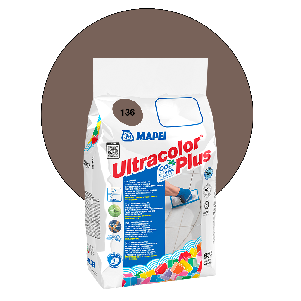 Mapei Ultracolor Plus - 136 Fango, 5 kg main product photo